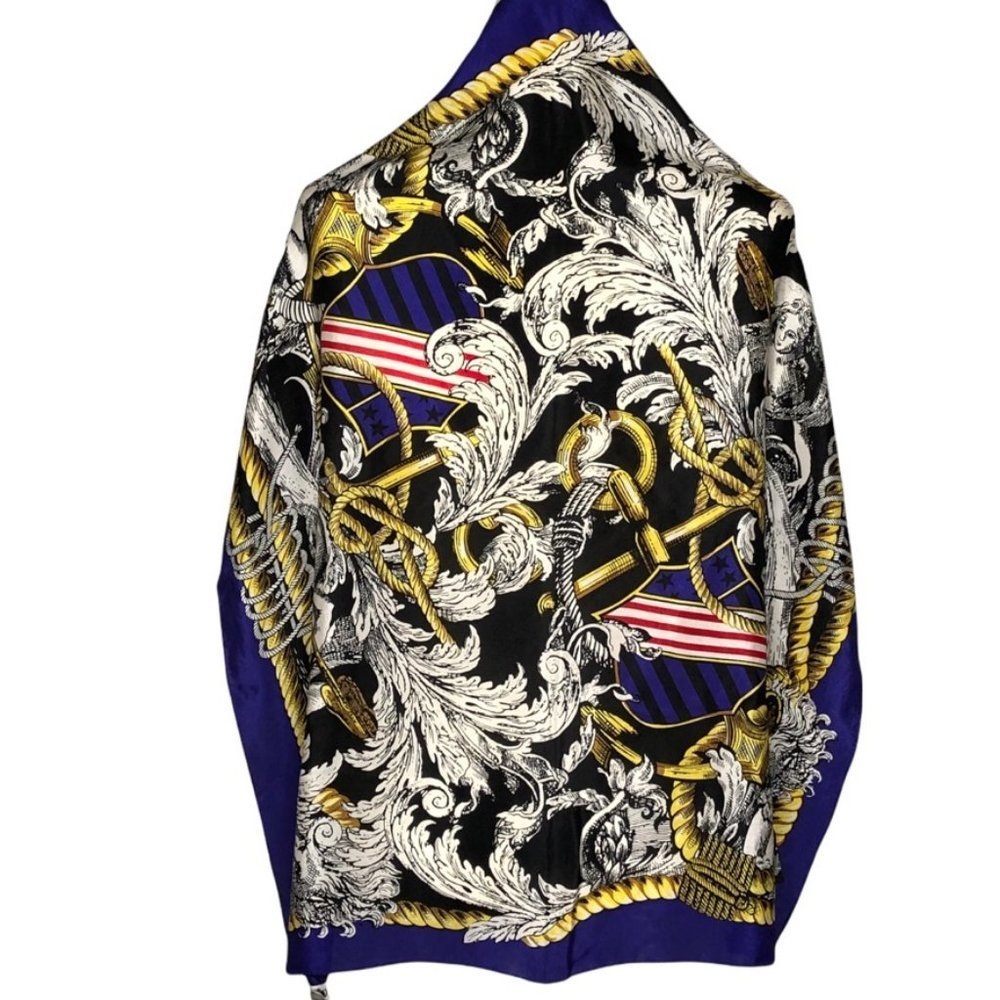 Adrienne Vittadini Square Scarf Cherub Patriotic Regal Rope Headwrap Accessory